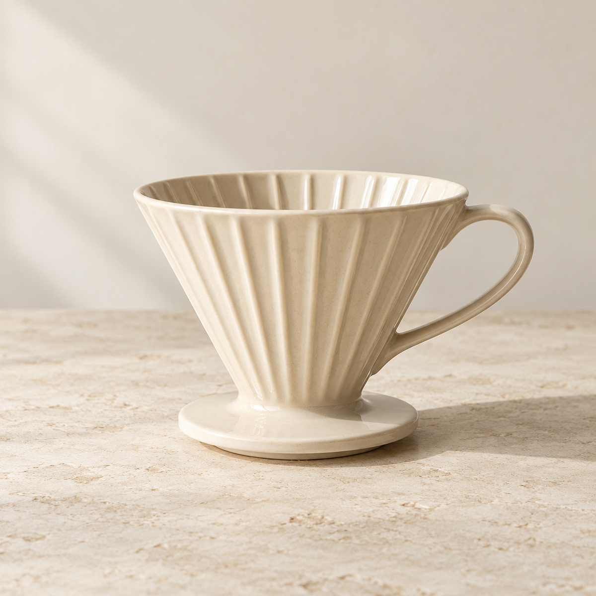 Ribbed Ceramic Pour-Over Dripper — concept image, draft product
