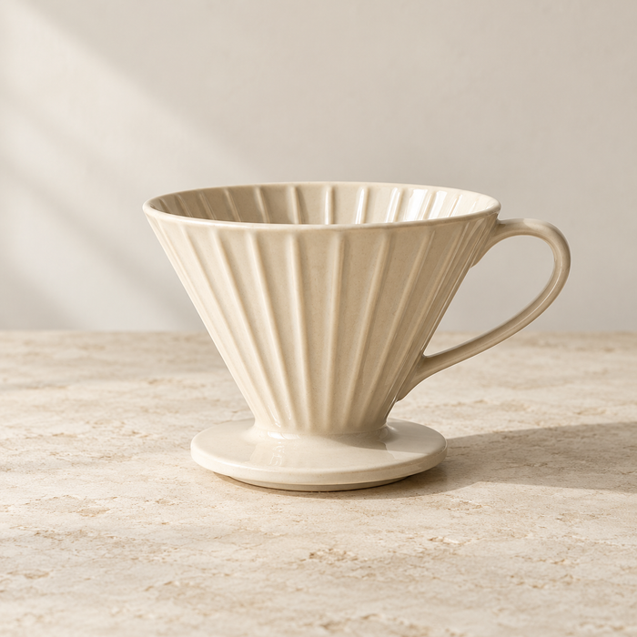 Ribbed Ceramic Pour-Over Dripper — concept image, draft product