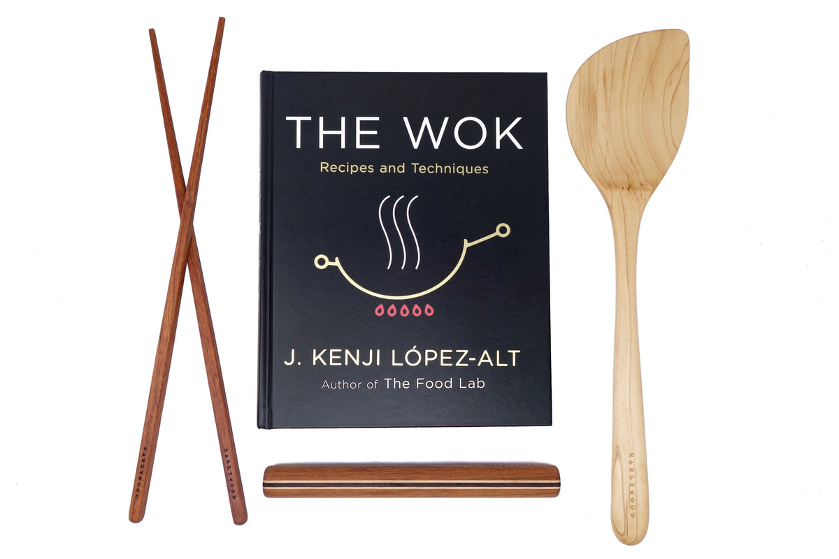 Wooden Wok, Chopstick & Dumpling Rolling Set — product view 3