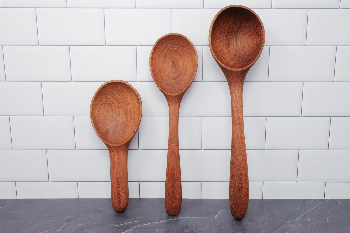 Wooden Table Servers — Ladle & Two Spoons — product view 5