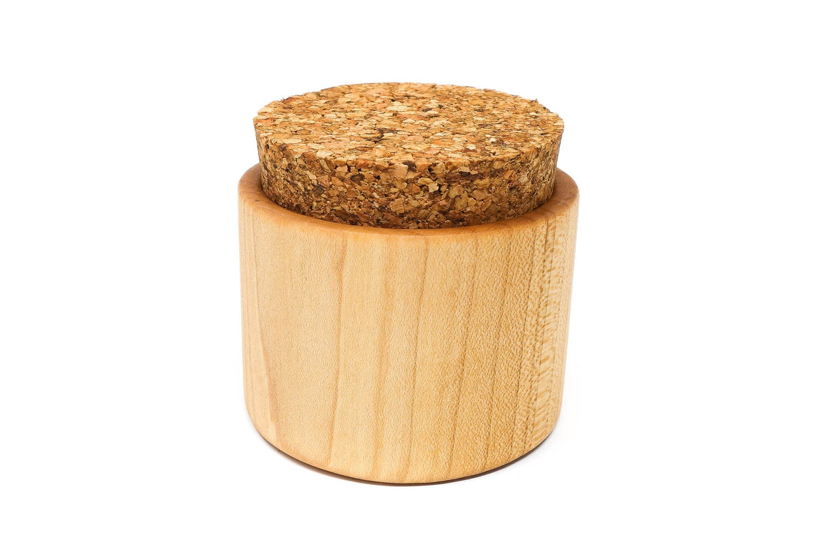 Maple Salt Pot with Cork Lid — product view 2