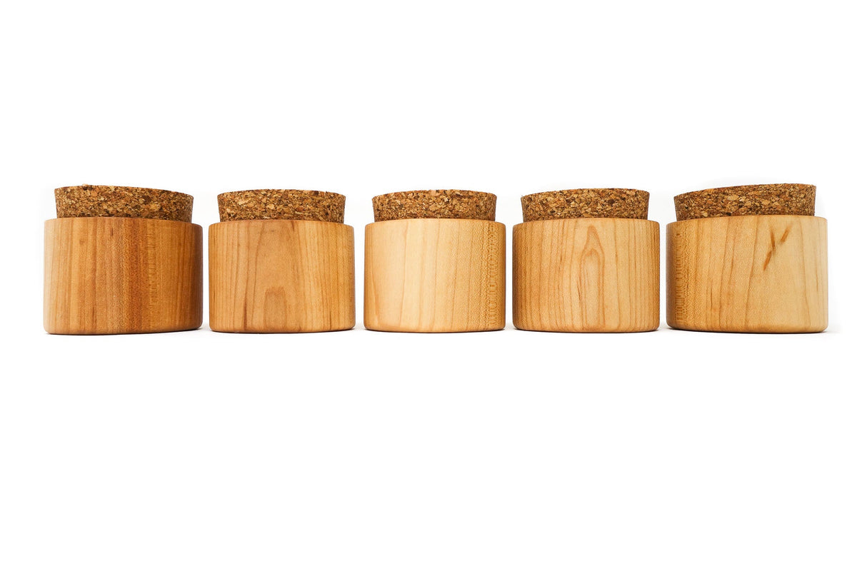 Maple Salt Pot with Cork Lid — product view 4