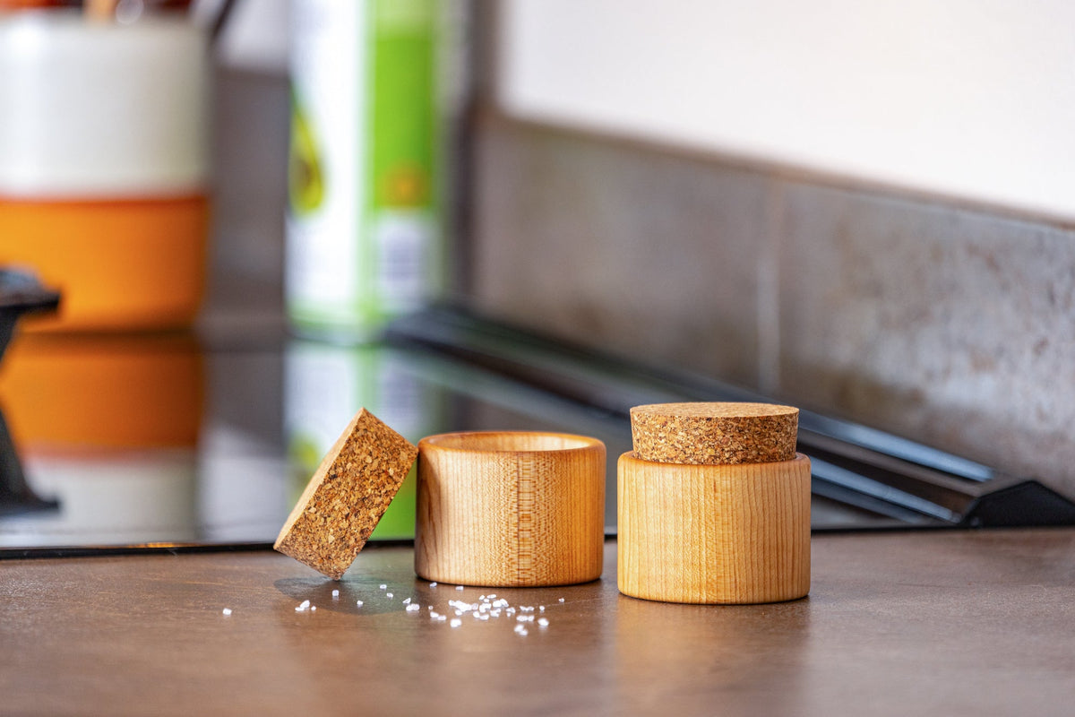 Maple Salt Pot with Cork Lid — product view 9