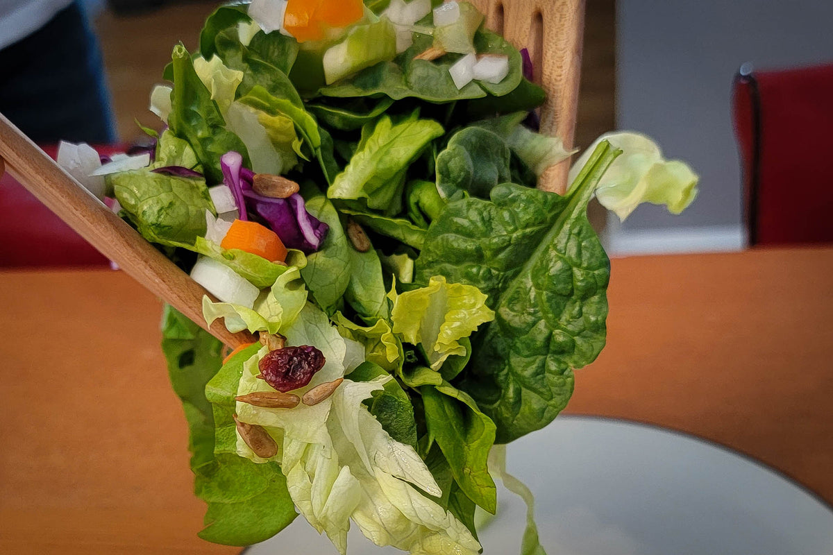 Long Maple Salad Serving Forks — Pair — product view 8