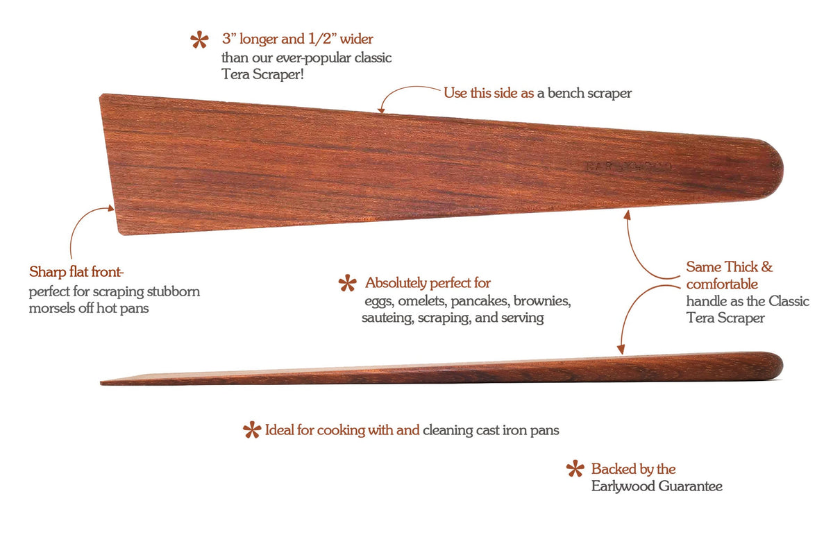 Wide Wooden Pan Scraper — 33 cm — product view 5
