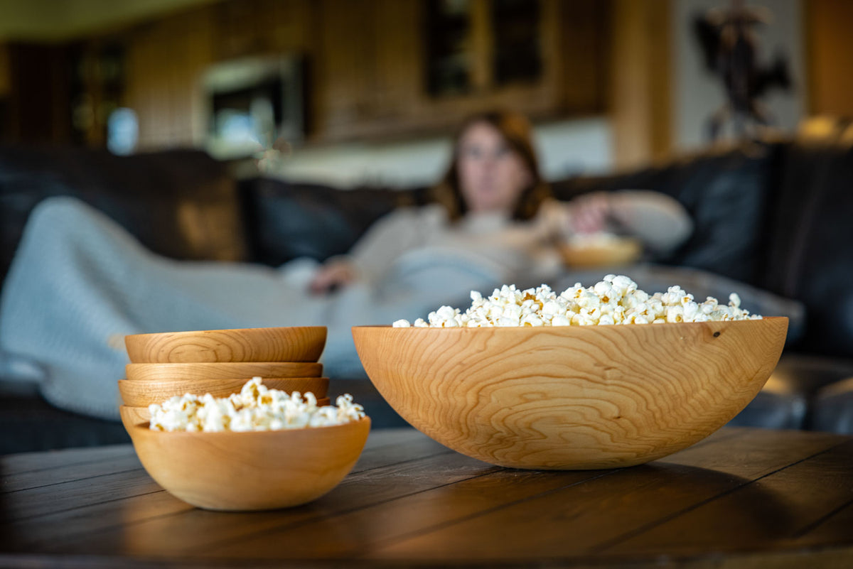 Large Maple Salad Bowl & Small Bowls Set — product view 3