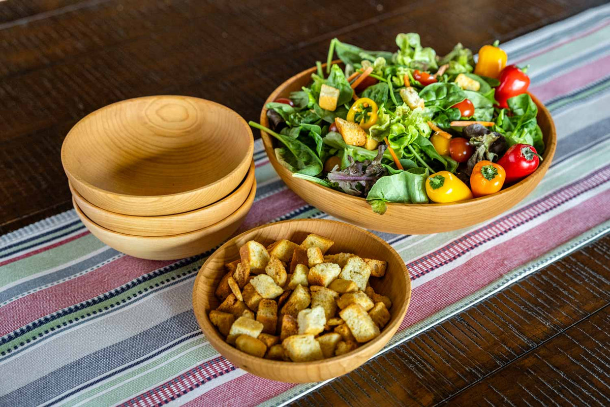 Medium Maple Serving Bowl & Small Bowls Set — product view 3