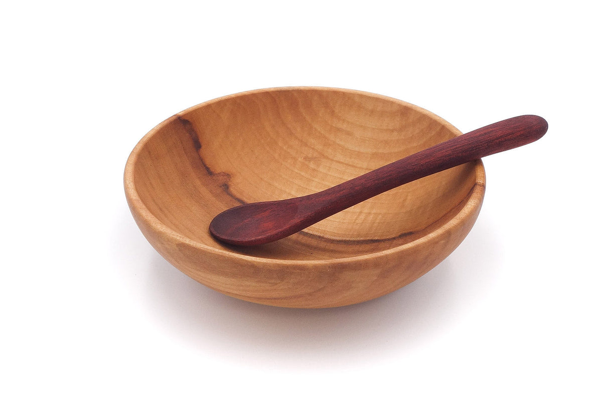 Small Maple Bowl & Rounded-Handle Spoon Set — product view 2