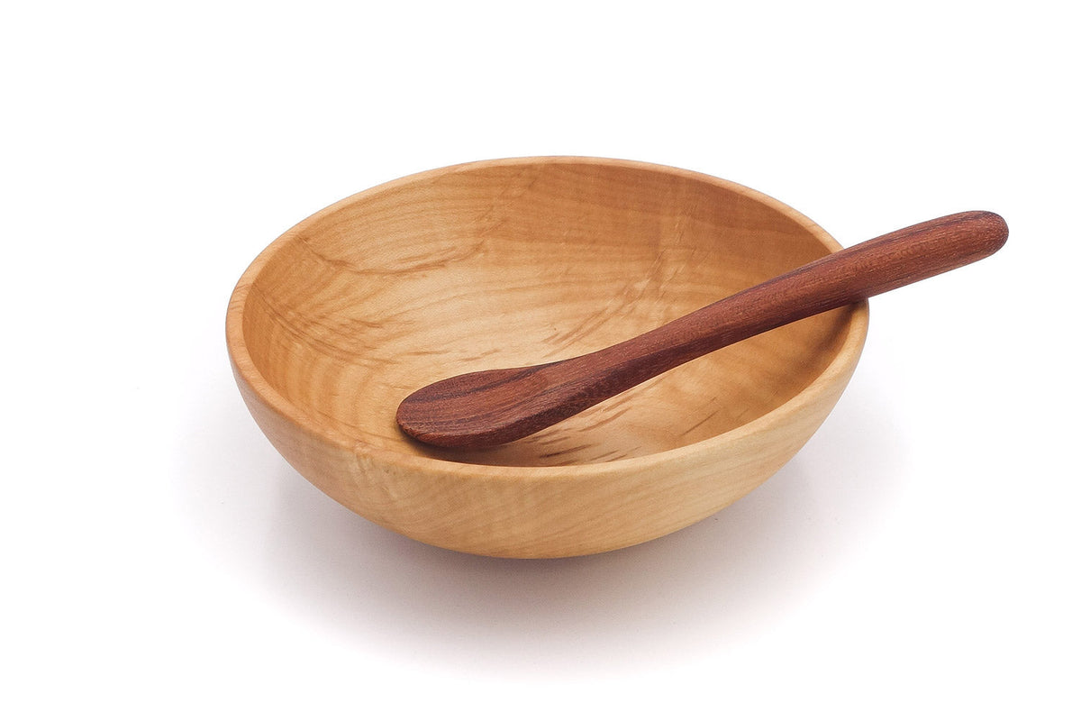 Small Maple Bowl & Rounded-Handle Spoon Set — product view 4