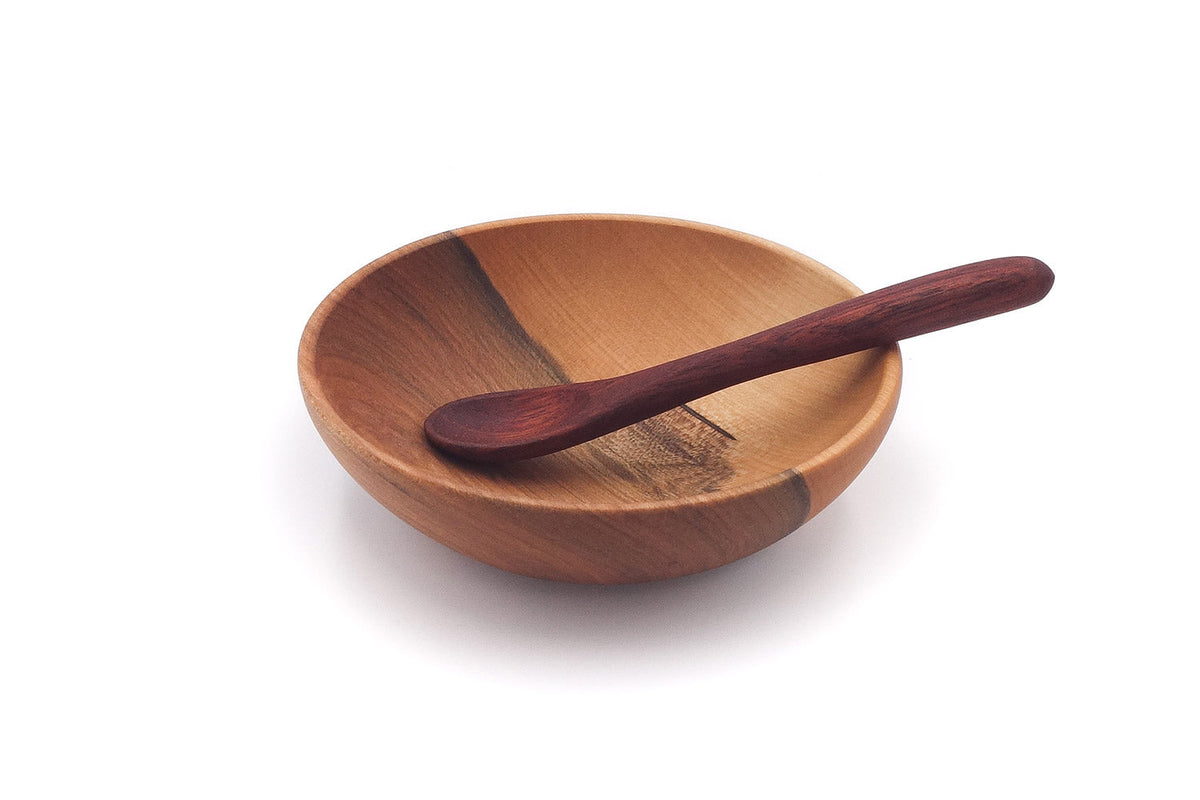 Compact Maple Bowl & Narrow Feeding Spoon — product view 2