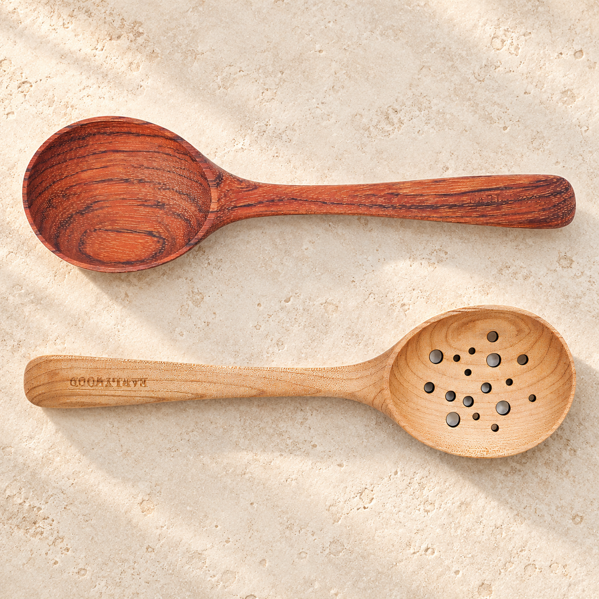 Solid & Draining Serving Spoons — Set of Two