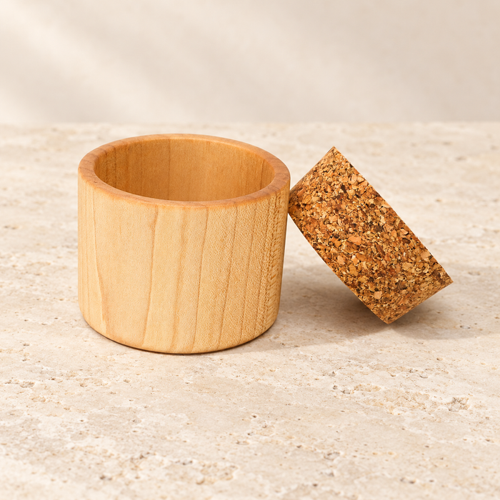 Maple Salt Pot with Cork Lid