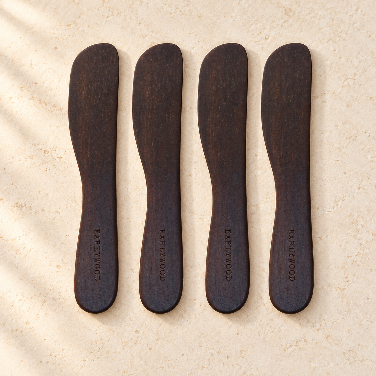 Wooden Butter & Condiment Spreaders — Set of Four