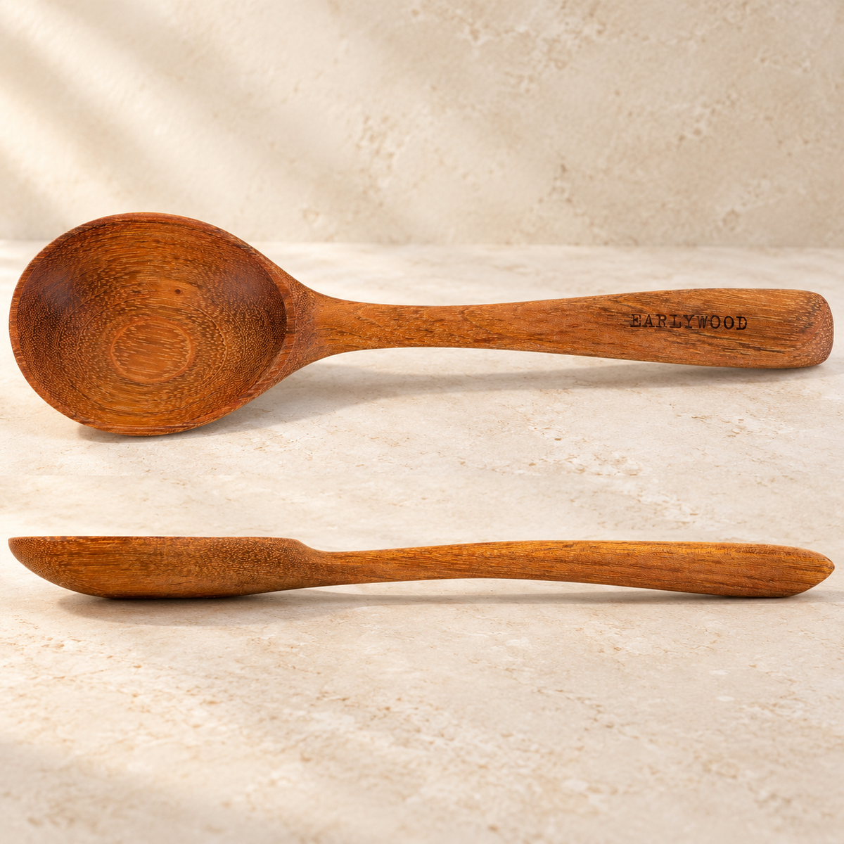 Broad-Bowl Wooden Serving Spoon