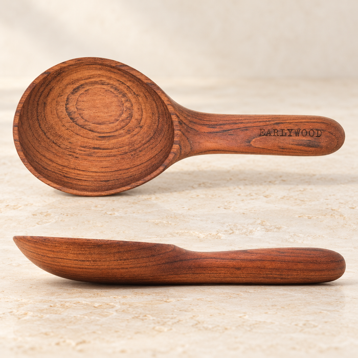 Compact Wooden Side-Dish Serving Spoon