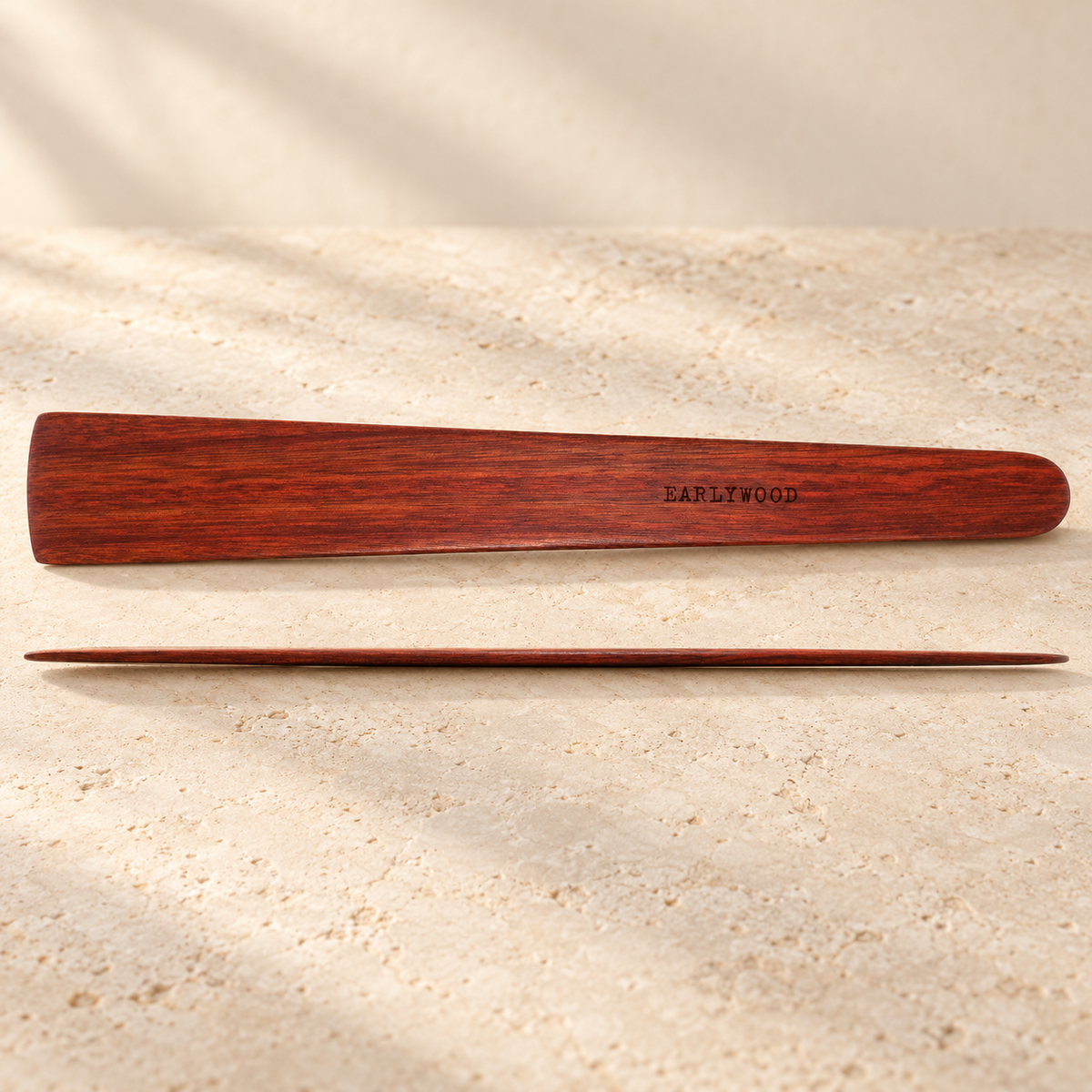 Long Flat Wooden Cooking Spatula — 33 cm